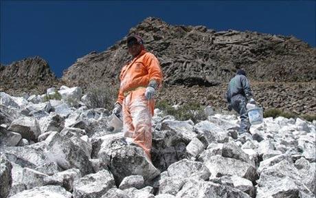 gevrfde gletsjers in Peru